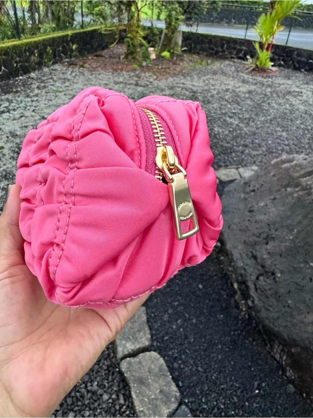 Coach C4094 2021 Hot Pink Ruched Nylon Leather Backpack + Pouch - Picture 9 of 14